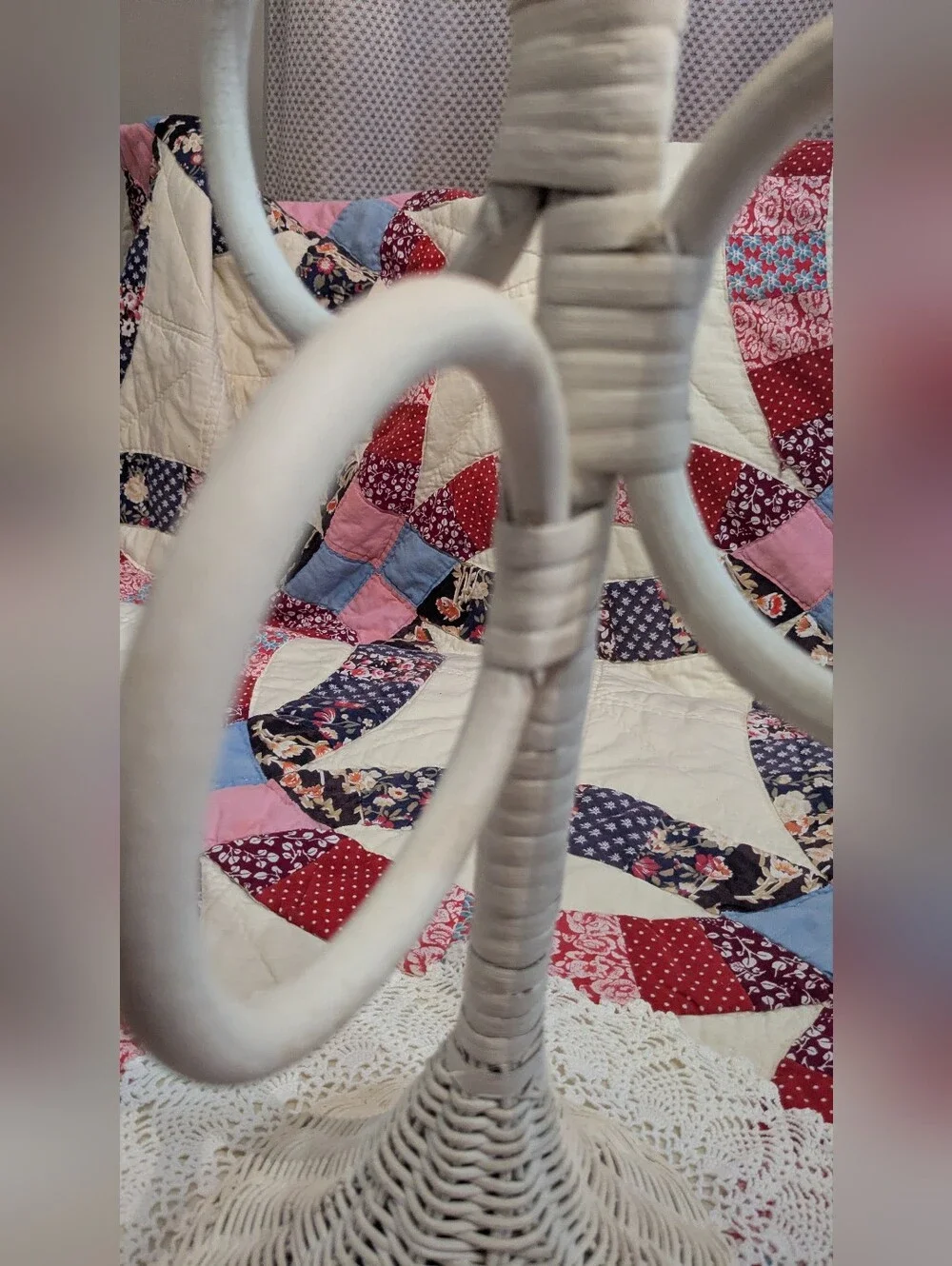 Vintage Wicker Towel Rack, Countertop Towel Holder, Boho Wicker Stand